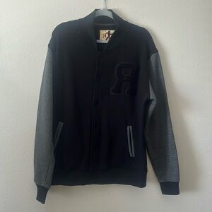 ROOK MENTAL HEALTH VARSITY‎ FLEECE BASEBALL LETTERMAN JACKET MEN'S L